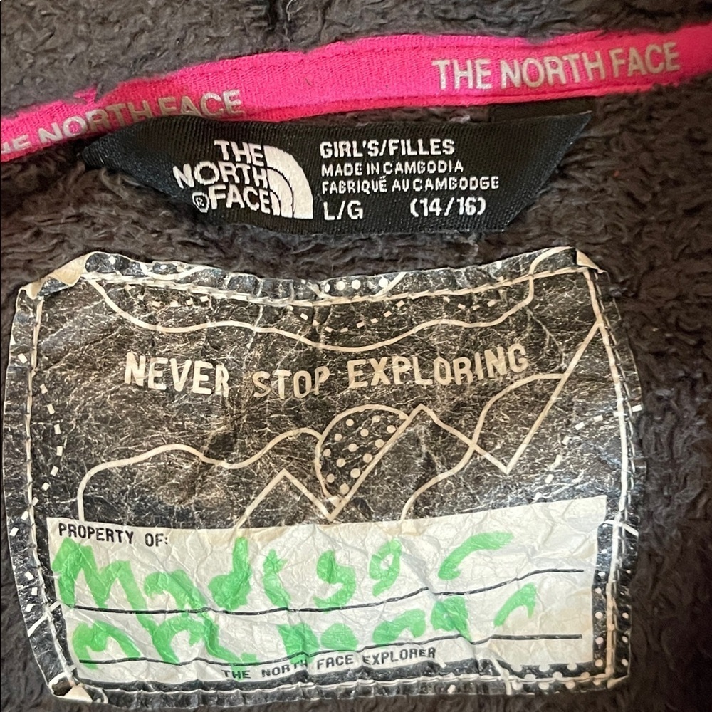 The North Face Black & Pink Fleece Jacket | Girls L (14/16) / Women’s XS | GUC - Picture 4 of 5